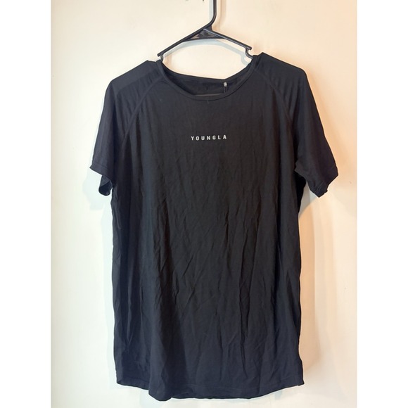 YoungLA Shirt Mens M Black Elite Tee Stretch Short Sleeve Performance Gym 403 - Picture 1 of 5